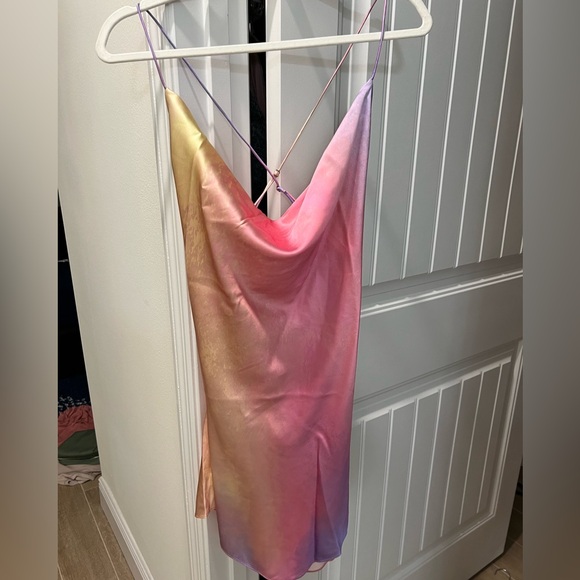 NWT SER.O.YA  Pracilla Dress in Sunset Tie Dye - Silk cowl neck - SIZE XL - Picture 6 of 9